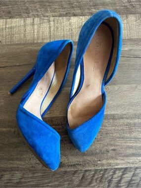 L.A.M.B. Women's Electric Blue Suede Pointed-Toe Pumps